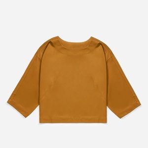 Everlane Luxe Cotton Cropped Tee in Amber, Sz XS